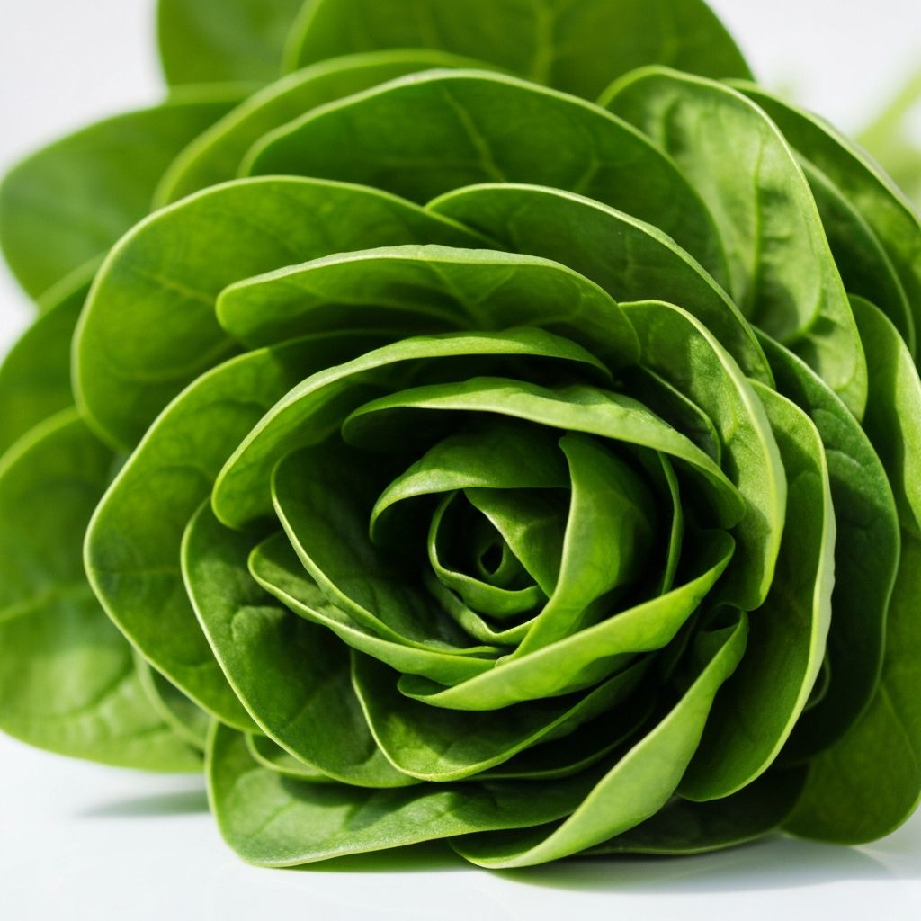 Fresh green spinach leaves rich in folate and iron